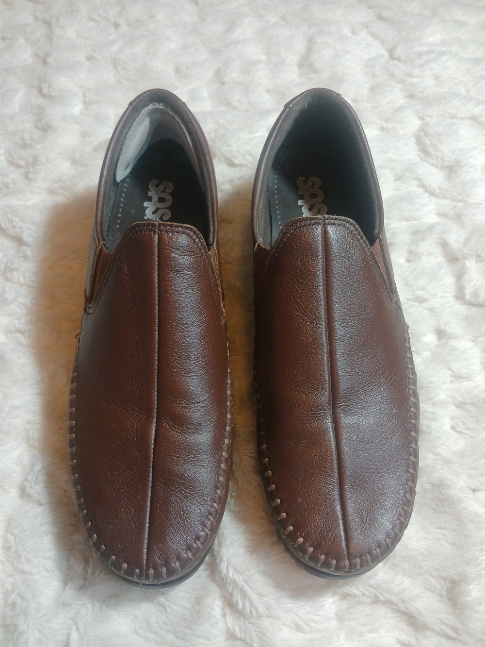SAS Womens Dream Tripad Comfort Slip On Loafer Brown Leather Shoe Size 8.5 S